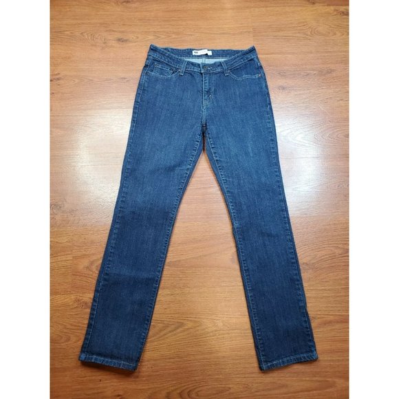 Levis Mid Rise Skinny Denim Jeans Womens Size 10M X 30" Dark Wash Stretch Blue - Picture 4 of 7